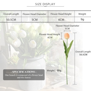 Venta caliente mediano Tulip simulación flor Artificial solo tallo de tulipán verdadera del tacto <span class=keywords><strong>para</strong></span> la decoración del hogar - Product Image 5