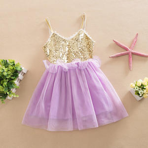 ชุดเดรสเด็กแฟชั่นประดับเลื่อมสีทองสุดหรูสำหรับเด็กขายส่ง - Product Image 3