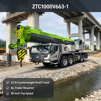 Grue sur camion d'occasion de 100 tonnes, flèche principale de 60,5 m, flèche latérale de 17,5 m, transmission 8x4, moteur de 430 CV pour les travaux de génie civil et routier