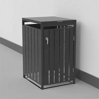 Wheelie Bin Stockage Hangar Jardin Poubelle Boîte Couvercle En Acier Armoire pour Poubelle Mulltonnenbox