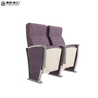 Chaise pliable en alliage d'aluminium à assise en rangée, avec tablette d'écriture, pour usage scolaire, théâtre, église, auditorium et conférences, directement de l'usine