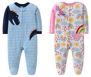 Ropa de Bebé al por Mayor de Fábrica, Peleles de Dibujos Animados, Ropa de Bebé de 9 a 24 Meses, Ropa de Forro Polar de Manga Larga, Disfraces de Invierno, Pijamas - Product Image 2