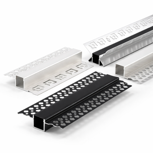 Linear <strong>Light</strong> for <strong>Ceiling</strong> Plaster Led Strip Profile <strong>Light</strong> PC Cover Diffused Recessed LED Channel <strong>Diffuser</strong> Black White - Product Image 1