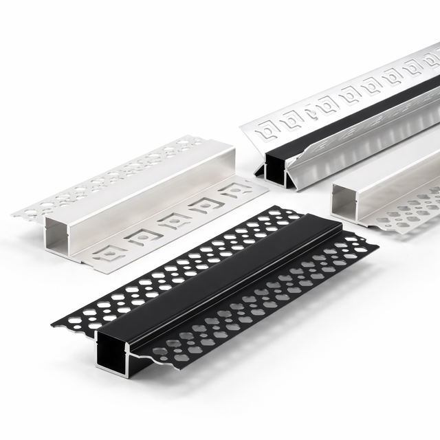 Linear Light for Ceiling Plaster Led Strip Profile Light PC Cover Diffused Recessed LED Channel Diffuser Black White