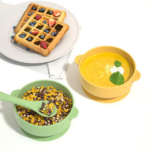 Ensemble de bols d'alimentation pour bébé en silicone sans BPA, avec ventouse puissante, vaisselle pour enfants avec cuillère pour les repas de bébé, bol d'alimentation pour bébé - Product Image 4