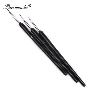 Panwenbo – Lot de 3 pinceaux noirs pour nail art, pour manucure, lignes longues, détails et motifs fins - Product Image 2