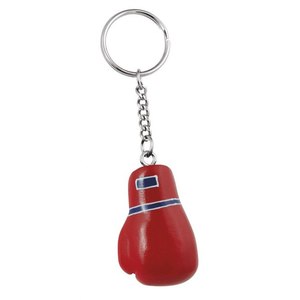 Mini porte-clés gant de boxe rouge avec bande bleue, accessoire d'arts martiaux - Product Image 1