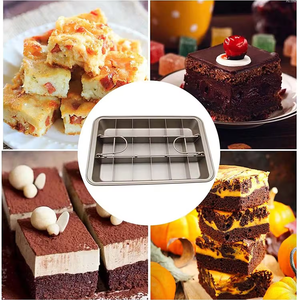 Padella da forno per brownie antiaderenti a 18 cavità con divisori a fette incorporati In acciaio al carbonio tortiera <span class=keywords><strong>rettangolare</strong></span> - Product Image 5