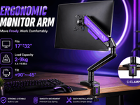 Support d'écran Zeno pour bureau, support ergonomique réglable en hauteur pour moniteur d'ordinateur de 17 à 32 pouces