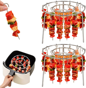Brochettes antiadhésives pour la cuisson, en acier inoxydable, de haute qualité, réutilisables, <span class=keywords><strong>kit</strong></span> d'accessoires pour friteuse à air, grill, 24 brochettes, <span class=keywords><strong>barbecue</strong></span> - Product Image 3