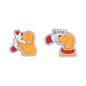 Pin de Solapa con Diseño de Perro Kawaii, Insignia Metálica de Golden Retriever con Baño de Níquel Negro, Impresión UV, Regalo para Amantes de <span class=keywords><strong>Mascotas</strong></span> - Product Image 6