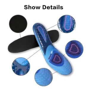 Confortevole soletta per scarpe a tutta lunghezza solette in Gel di Silicone solette per scarpe ortopediche in Gel di Silicone OEM per uomo Walki Silicone De Pied