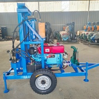 Foreuse hydraulique portable pour puits d'eau de 100 m, ensemble complet avec tubes de forage de 80 m et 50 m, machine de forage diesel pour l'irrigation