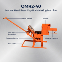 Machine manuelle QMR2-40 pour la fabrication de briques en terre cuite et d'argile, pour la construction de maisons en Afrique, matériel industriel