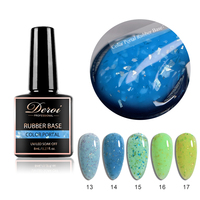 Base pailletée en caoutchouc pour ongles Deroi Flake Base Coat Nails Macaron Color Base Coat Nail Gel Polish