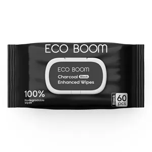 ECO BOOM, оптовая цена, одноразовые мини-салфетки, 80 шт., компостируемые экологические влажные салфетки для ребенка