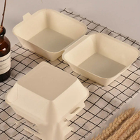Boîte à lunch en papier kraft biodégradable et recyclable avec revêtement UV et gaufrage pour hamburgers, snacks, hot-dogs et nouilles