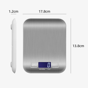Báscula Digital de Cocina de Acero Inoxidable de 5 kg, Báscula Electrónica para Alimentos, Báscula Digital de Cocina - Product Image 1
