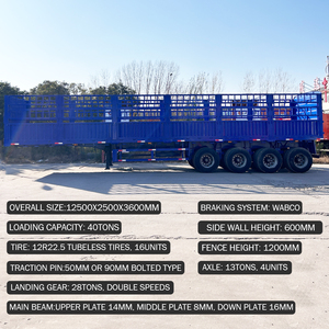 Semirremolque <span class=keywords><strong>de</strong></span> Carga <span class=keywords><strong>con</strong></span> Barandas Laterales <span class=keywords><strong>de</strong></span> 4 Ejes y 48 Pies para Camioneta - Product Image 6