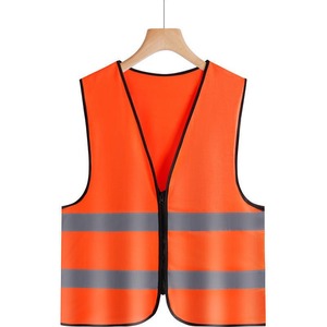 Chaleco de Seguridad Reflectante Rojo de Fibra de Poliéster con 2 Tiras Reflectantes para Trabajo en Exteriores y Construcción - Product Image 4