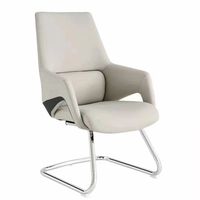 Chaise de bureau de style exécutif en cuir PU blanc, réglable, avec base cantilever chromée et fonction massage, conforme aux normes américaines