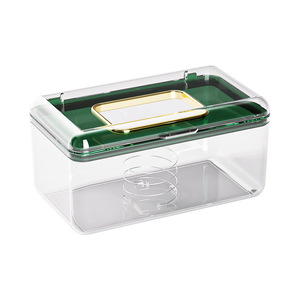 Transparent Rectangular Storage Box For Masks And Tissues <b>Desktop</b> <b>Standing</b> Type Modern Minimalist Design - Product Image 5