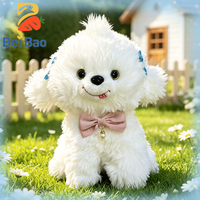 Fabricant de peluches : Peluche chien Bichon Frisé de dessin animé de 8 pouces, chiot Kawaii avec nœud perlé, pour machine à griffes, en stock