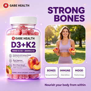 วิตามินดี3 เค2 แบบกัมมี่ ยี่ห้อ OEM สำหรับผู้ใหญ่ ปริมาณ 10000 IU 200mcg MK7 แคลเซียม แมกนีเซียม ซิงค์ บำรุงกระดูก กล้ามเนื้อ และภูมิคุ้มกัน รับผลิตตามความต้องการ - Product Image 2