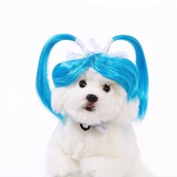 Perruques amusantes et créatives pour animaux de compagnie, chiens et chats, perruques à cheveux courts avec chapeau pour Halloween, Noël, mariages, accessoires pour cheveux, décorations de fête