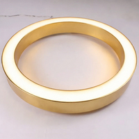 Lustre LED circulaire en aluminium OEM, anneau lumineux noir, garantie 3 ans, IP20, dimmable, pour éclairage de bureaux, hôtels et commerces