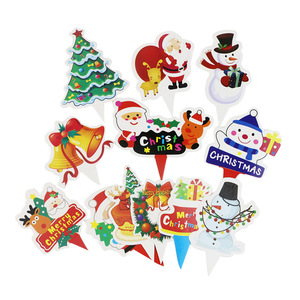 <b>Christmas</b> Cake Toppers Paper Decorations <b>Tree</b> Shape Disposable Party Dessert <b>Table</b> Decor For <b>Christmas</b> Child - Product Image 1