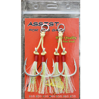 BARU 1/0-5/0 #   Kail Pancing Jigging Asisten Ganda dengan Tali Serat Kevlar untuk Umpan Jig