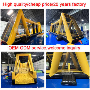 Comercial extremadamente divertido rebote tobogán <span class=keywords><strong>de</strong></span> <span class=keywords><strong>agua</strong></span> juegos deslizantes inflable móvil Zip Line equipo al aire libre inflable Zip Line - Product Image 5