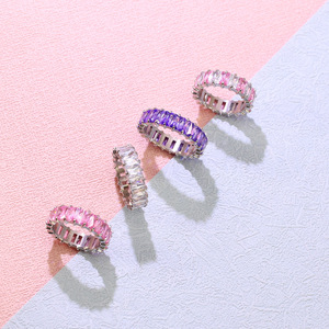 Anelli di zircone cubici di fascia alta gioielli Non appannati 14k oro placcato in acciaio inossidabile Baguette zircone <span class=keywords><strong>anello</strong></span> da donna YF3143 - Product Image 6