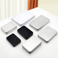 Boîte en métal rectangulaire OEM en gros, en stock, plusieurs tailles, pour emballage cadeau, biscuits, bonbons, thé, stockage