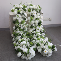 Guirlande de fleurs artificielles en soie, longues roses blanches, centre de table vert pour mariage, banquet, décoration intérieure, événement, personnalisable