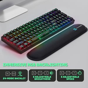 100% ban đầu giá bán buôn trong kho 100 phím hot cắm không dây RGB LED Bàn phím chơi game cho Quà Tặng trò chơi - Product Image 5