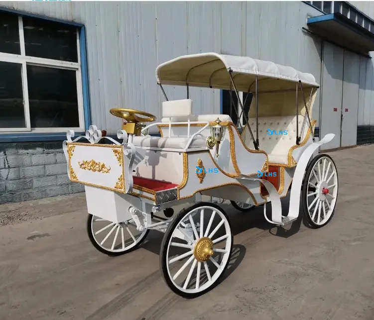 New arrival wedding horse drawn cart luxury electric royal carriage wholesale price sightseeing horse carriage on sale