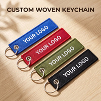 Gantungan Kunci Bordir Logo Kustom, Label Kunci Kain Tenun Personal, Hadiah Promosi Gantungan Kunci untuk Pemasaran Bisnis Merek