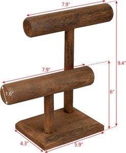 Article le plus vendu : Présentoir à bijoux en bois double couche pour l'organisation de bureau à domicile - Product Image 5