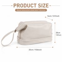 Pochette cosmétique personnalisée pour femmes, sac de rangement pour maquillage de voyage avec porte-pinceaux, pochette de rangement pour articles de toilette, logo personnalisé, vente en gros