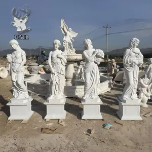 Décoration de <span class=keywords><strong>jardin</strong></span> Statue de femme en marbre naturel grandeur <span class=keywords><strong>nature</strong></span> nue quatre saisons pierre de marbre Sculpture moderne Figure Statue - Product Image 3
