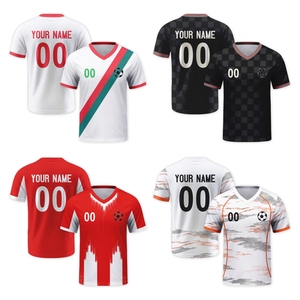 Camisetas <span class=keywords><strong>de</strong></span> Fútbol Personalizadas <span class=keywords><strong>de</strong></span> Alta Calidad para la Nueva Temporada 2026, Servicio OEM, Corte Automatizado, Impresión por Transferencia <span class=keywords><strong>de</strong></span> Calor 100% - Product Image 1
