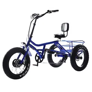 500W-1000W all'ingrosso 3 ruote triciclo elettrico pneumatico grasso carico tricicli elettrici per adulti triciclo bici elettrica per adulti
