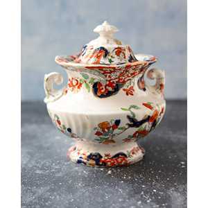 Azucarera Pequeña de Hierro de Mason con Patrón Imari, Principios/Mediados del Siglo XIX, Metal para Cocina o Uso Decorativo en Bodas y Restaurantes - Product Image 4