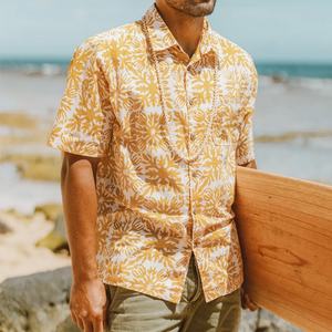 Camisas Bohemias Estampadas Personalizadas para Hombre, Camisas de Lino de Diseñador, Transpirables y Amigables con la Piel - Product Image 1