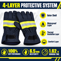 Gants de pompier certifiés 3C, gants de protection isolants thermiques en cuir de vache résistant aux flammes, modèle à protection intégrale