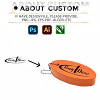 Porte-clés flottant bleu personnalisé avec logo, porte-clés ovale marin, porte-clés flottant pour la pêche, le surf, la navigation, les activités de plein air
