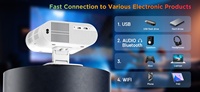 Projecteur de films portable 2026 avec autofocus, mini WiFi, système Android 14, 300 ANSI Lumens, 1080P 4K FHD pour home cinéma