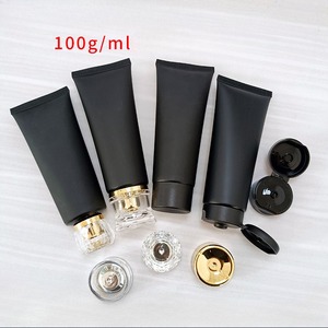 Bouteille d'emballage cosmétique en plastique noir mat 100g Tube de crème de soin de peau de lotion corporelle en plastique 100ml - Product Image 2